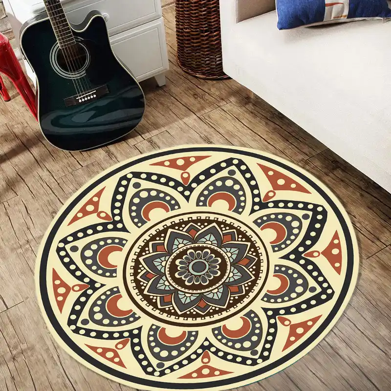 Morocco Round Area Rug Crystal Velvet Dining Room Carpet Soft Floor Mat 50cm 50cm Living Room Bathroom Non Slip Door Mat D35 Carpet Aliexpress