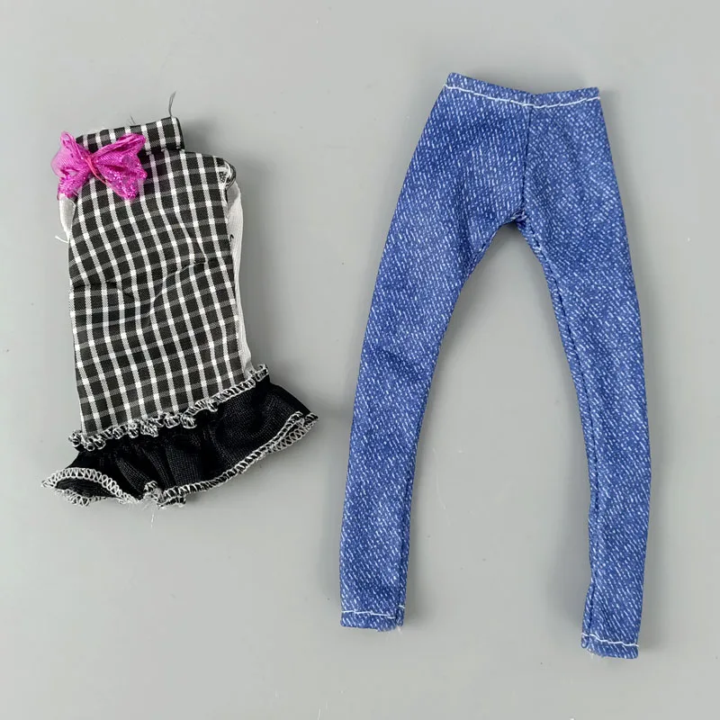 Barbie Camper 1/6 Scale Doll Clothes Set - Plaid Dress & Denim Skirt For  11.5" Barbie & Fashion Dolls Dress Barbie Doll Clothes & Accessories