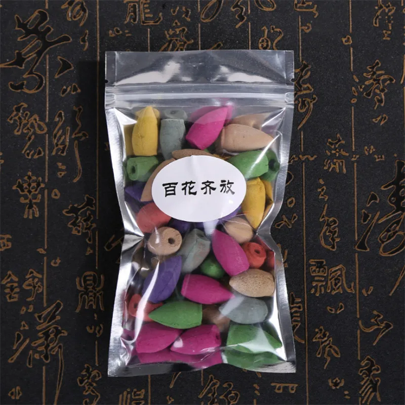 40pcs/bag Handmade Incense Cones For Backflow Waterfall Tower Cones Colorful Bullet Shape Incense Natural Fragrance Good Smell - Аромат: Mixed