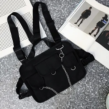 

Unisex Fashion Nylon Chest Rig Bag Hip Hop Vest Type Adjustable Strap Street Outdoor Sports Chest Rig Harness Chest Vest Bag
