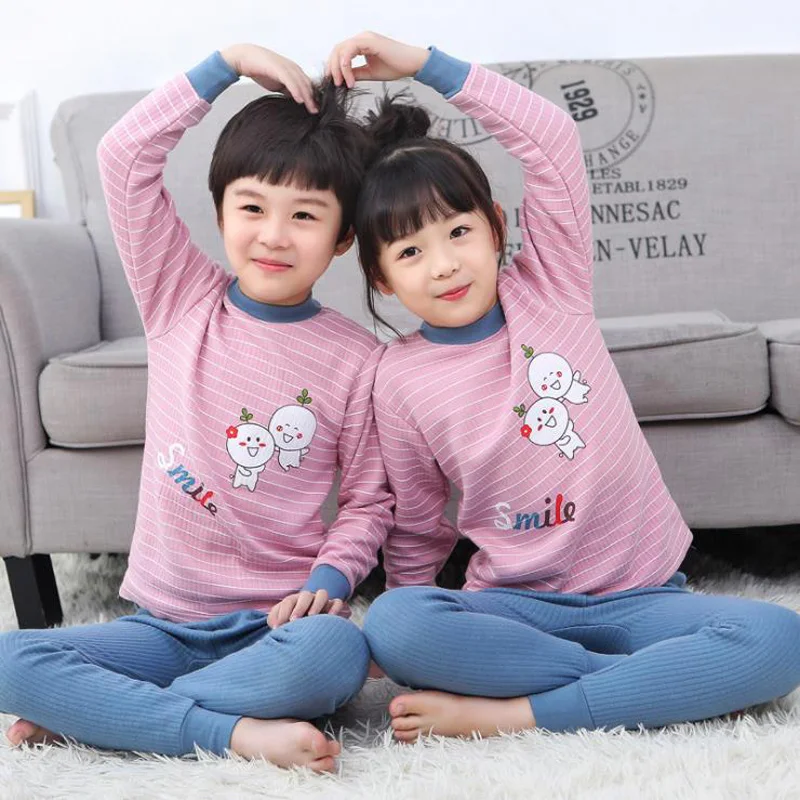 1 комплект детский термальный нательный костюм трехслойная стеганая одежда для