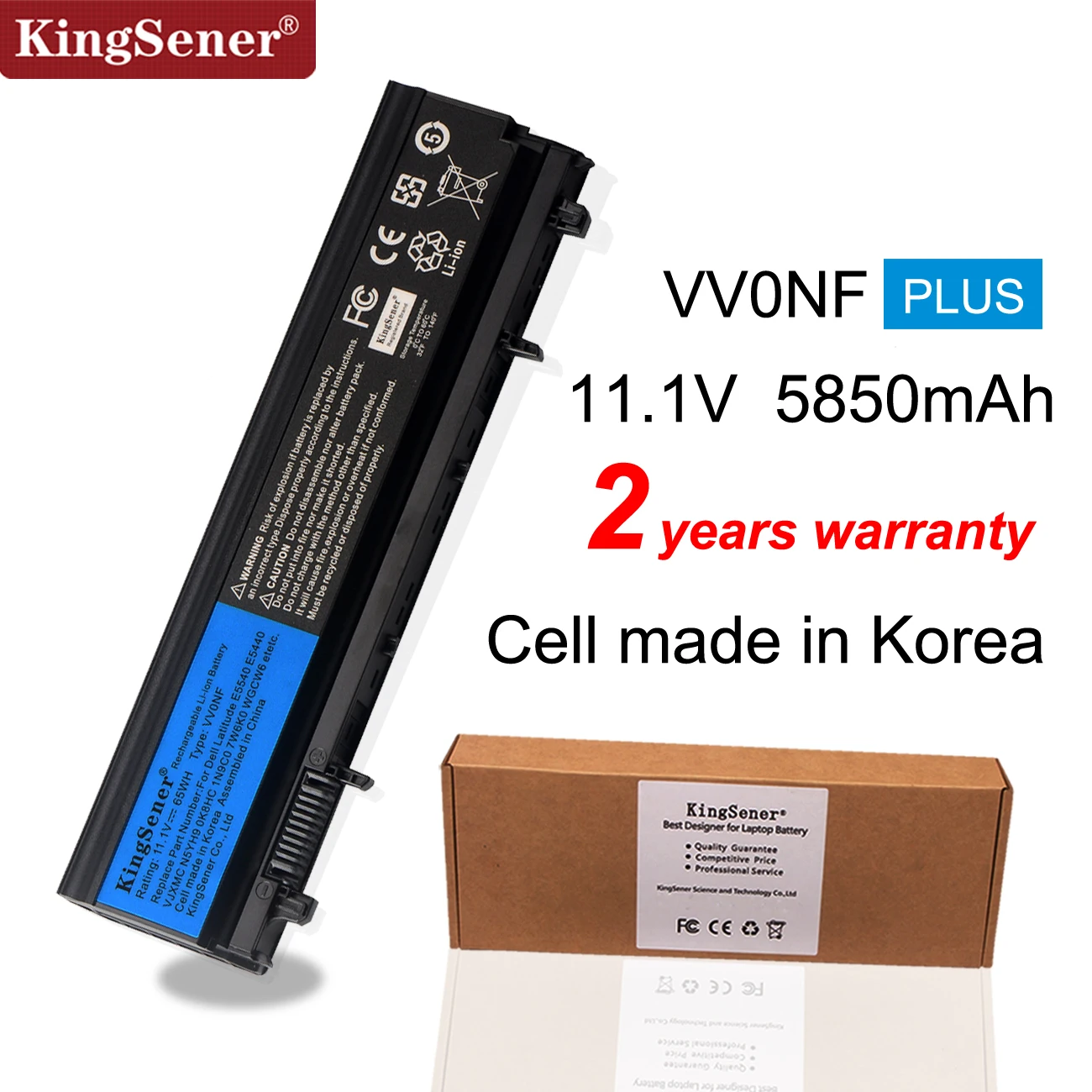 Аккумулятор KingSener VV0NF для ноутбука DELL Latitude E5440 E5540 Series VJXMC N5YH9 0K8HC 7W6K0 FT6D9 11 1 V 65WH|battery for