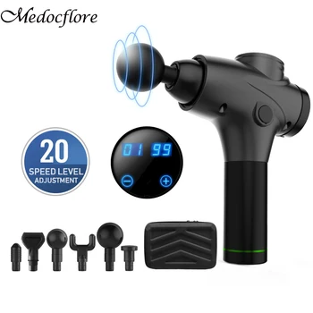 

Deep Tissue Massager Gun 20 Speeds Powerful Cordless Percussion Fascia Gun Device with 6 Heads Heads For Muscle Relaxation