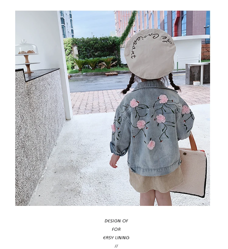 Детская одежда; осенняя одежда для девочек; Новинка года; стильное Детское пальто; осенняя куртка; Модное детское пальто с вышивкой