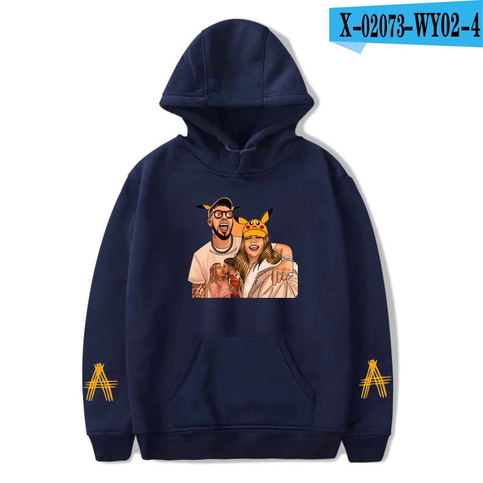 Anuel AA Стиль Знаменитостей Толстовка для мужчин и женщин - Цвет: v