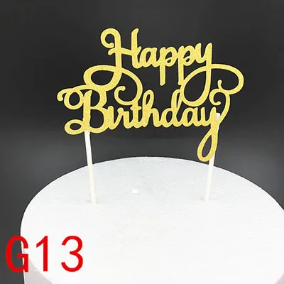1 шт. креативный торт Топпер флаги с надписью Happy Birthday Красочные Микки золото для семьи для именинного пирога приборы для декорации выпечки - Цвет: 11