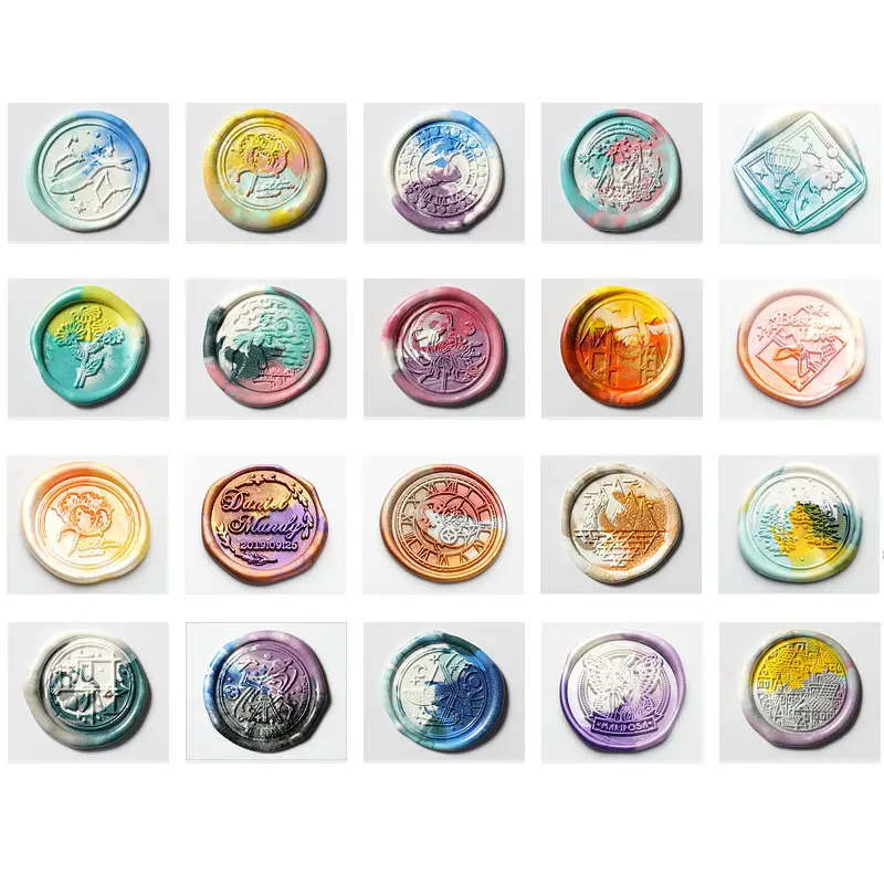 50Pcs Color Mixing Wax Seal Beads DIY Scrapbooking Stamp Craft Supplies Making Envelope Wedding Invitation Octagonal Seal Wax 