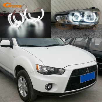 

For Mitsubishi Outlander II 2010 2011 2012 Halogen HD Excellent Ultra bright DTM M4 Style led Angel Eyes halo rings Car styling