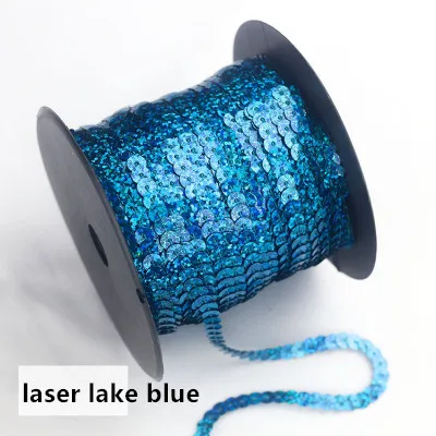 laser blue 6 мм блестки полоски, сценическая одежда, обувь шторы украшения одежды DIY аксессуары 100 ярд - Цвет: laser blue