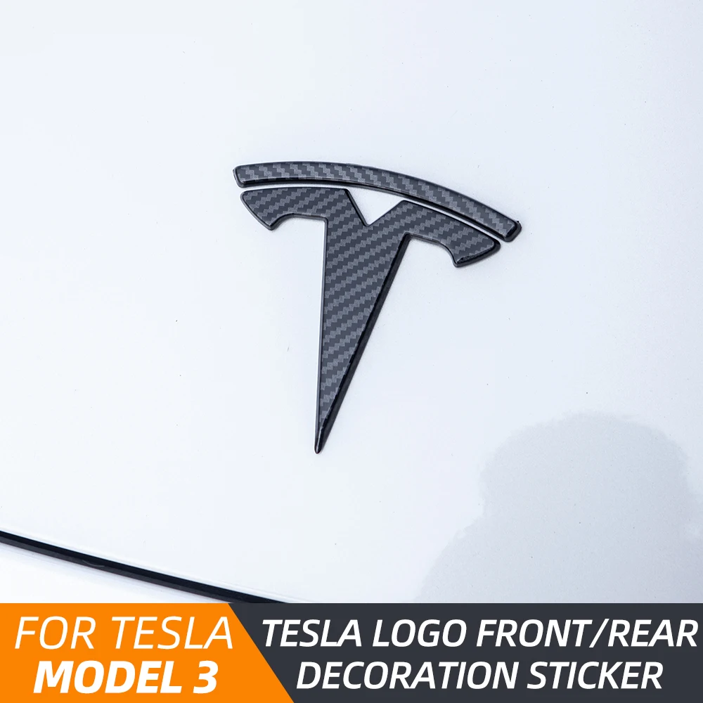 Набор из 3 предметов углеродного волокна для Tesla Model автомобильные логотипы