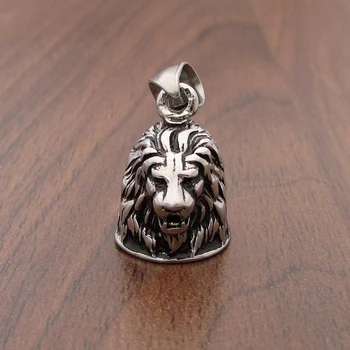 

Free Shipping Punk 316L Stainless Steel Lion King Bell Pendant New Arrival Jingle Silver color Black Animal Bell Pendant