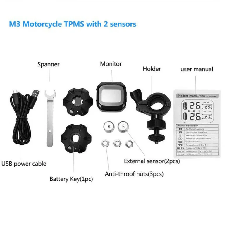 1 шт. Тестер давления в шинах водонепроницаемый беспроводной мотоцикл TPMS система контроля давления в шинах автомобильные аксессуары