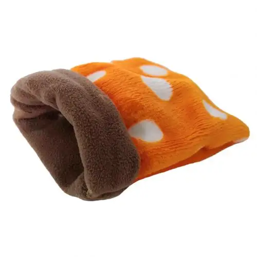 Милый плюшевый спальный мешок в горошек, мини-кровать для питомца, гнездо для морской свинка, хомяк, спальный мешок для Ёж хомяк, попугай - Цвет: Оранжевый