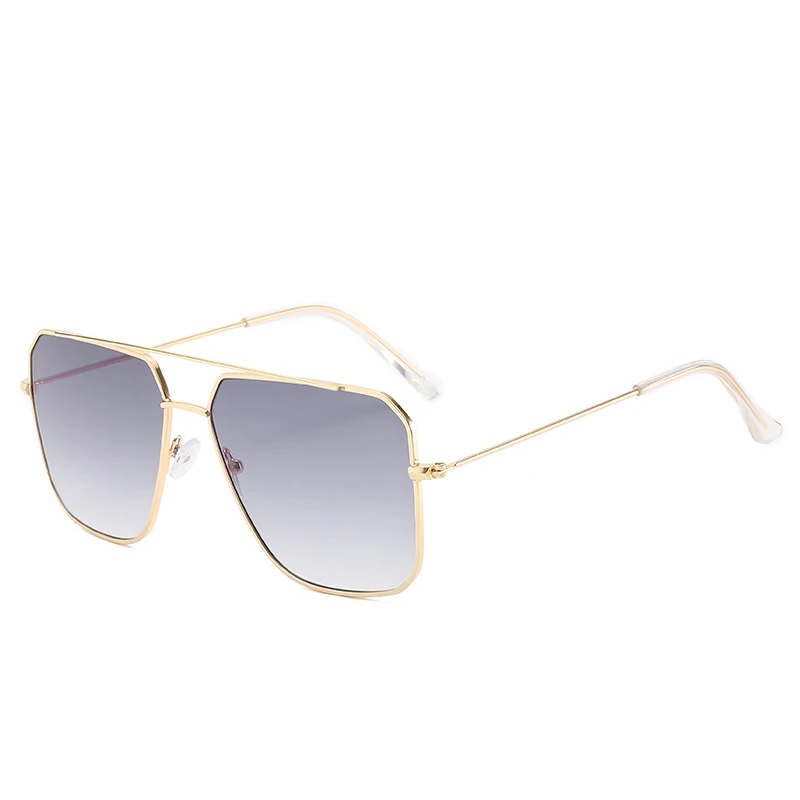 C7 gold gradgrey Longkeader, металлические Квадратные Солнцезащитные очки для женщин, негабаритные, градиентные, розовые, солнцезащитные очки для женщин, Ретро стиль, UV400, Lentes De Sol Mujer - Цвет линз: C7 gold gradgrey