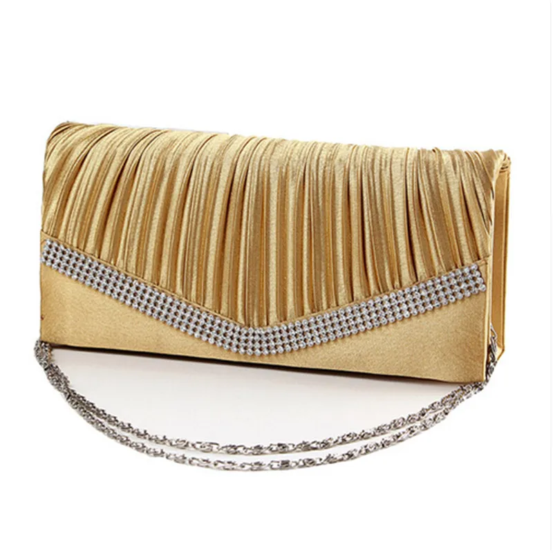 Женские атласные стразы вечерняя сумка клатч женский на день сумочка с цепочкой
