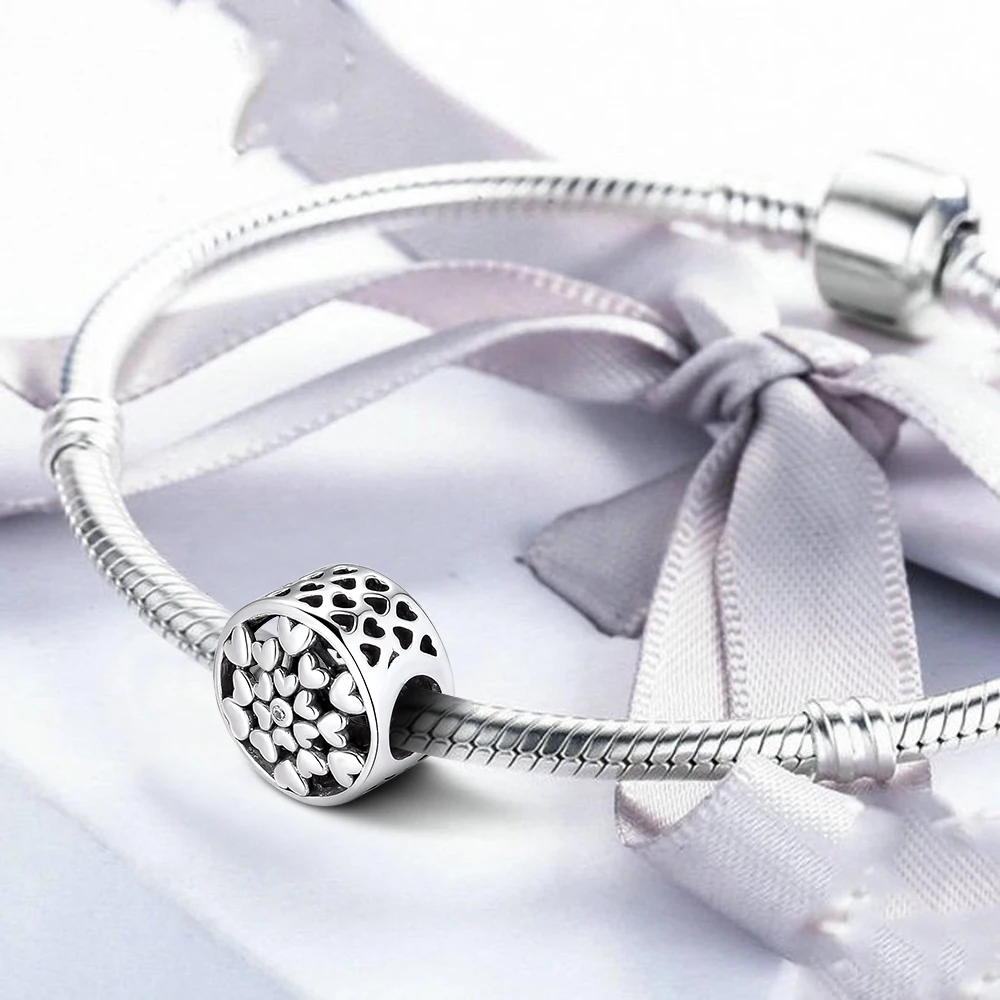 DIY Подходит для Pandora Charms браслеты семейного силуэта бусины 925 пробы-серебро-ювелирные изделия