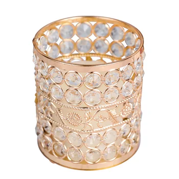 

Europe Crystal Tealight Candle Holders Wedding Table Centerpieces Dining Room Christmas Home Decorative Candle Lantern CST009