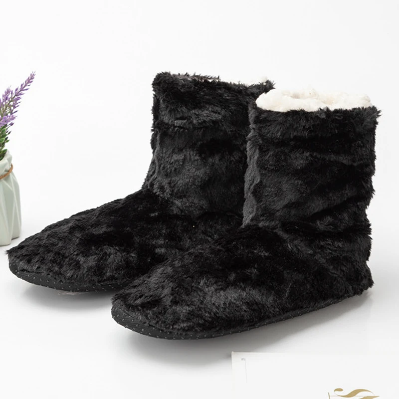 

Fur slippers 2020 New Black slippers Women Light Weight Floor slippers Home soft massage Slip-on House shoes Girls