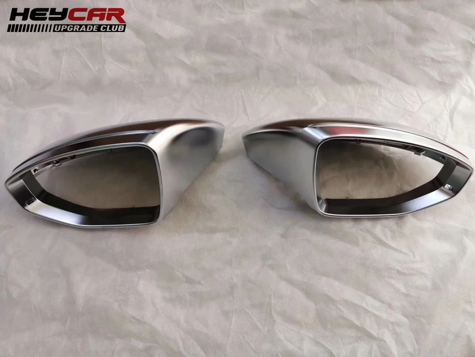 High Quality 1 Pair Side Assist Support Matt Silver Chrome Mirror Case Rearview Cover Shell For Audi A6 C8 A8 D5 New A7
