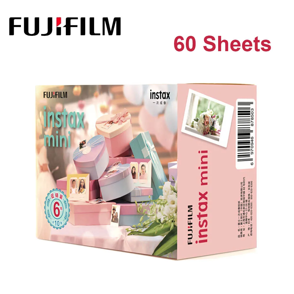 

60 Sheets Fujifilm Instax Mini Film Instant Camera White Edge Photo Paper for Instax Mini LiPlay 9 8 7s 25 70 90 SP-2 Camera