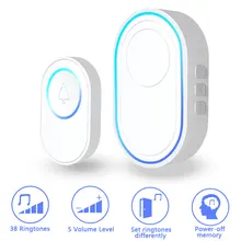 Sonnette de porte intelligente sans fil, alarme de sécurité, bouton étanche, lumière LED, capteur Compatible 433MHz, sirène, sonnette de porte