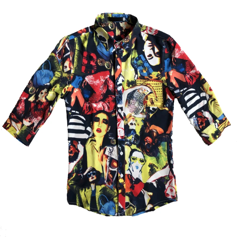 Рубашка мужская приталенная с полурукавами модная сорочка привлекательным