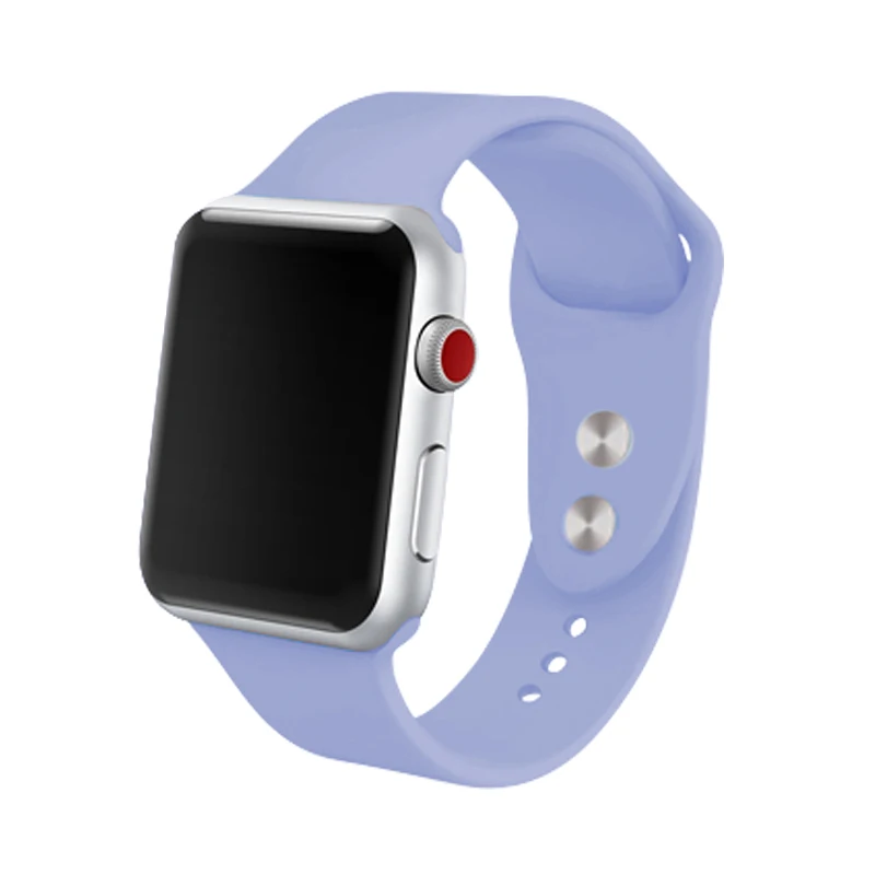 Силиконовый ремешок 40 мм 44 мм для Apple Watch 4 5 I Watch ремешок 42 мм 38 мм серия 3 сиреневый браслет для мужчин и женщин