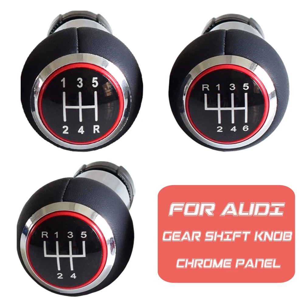 

Gear Shift Knob Fit For Audi A3 S3 2001 2002 2003 Chrome/Matt Silver Manual 5/6 Speed Car Stick Gear Lever Shifter HandBall