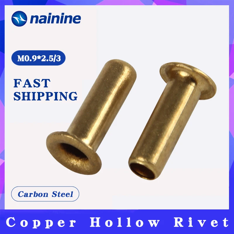 1000Pcs M0.9*2.5/3 0.9mm New Copper Hollow Rivet Double sided Circuit