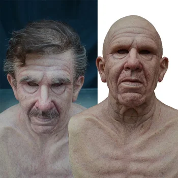 

Halloween Realistic Scary Cosplay Costume Halloween Scary Old Man Mask Cosplay Full Head Latex Mask Another Me Xmas Party Mask z