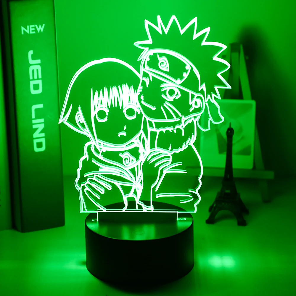 

Girls Night Light Uzumaki Naruto and Hinata Hyuga Colorful Nightlight for Dorm Study Room Decor USB LED Night Lamp Manga Gift