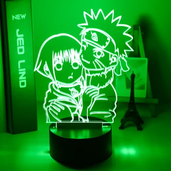 

Girls Night Light Uzumaki Naruto and Hinata Hyuga Colorful Nightlight for Dorm Study Room Decor USB LED Night Lamp Manga Gift