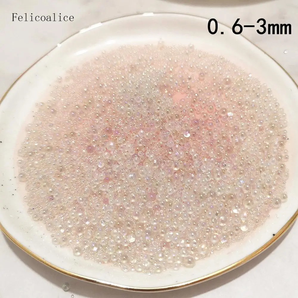 450g 0.6-3mm Water Bubble Bead Mix Kawaii UV Resin Filling Assorted Water Drop Beads Water Droplet Micro Bead Resin Art Supplies