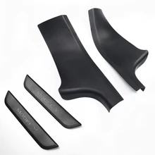Autocollant de plaque de protection de seuil de porte arrière ABS, pour Tesla Model Y, couverture intérieure et extérieure de seuil de porte