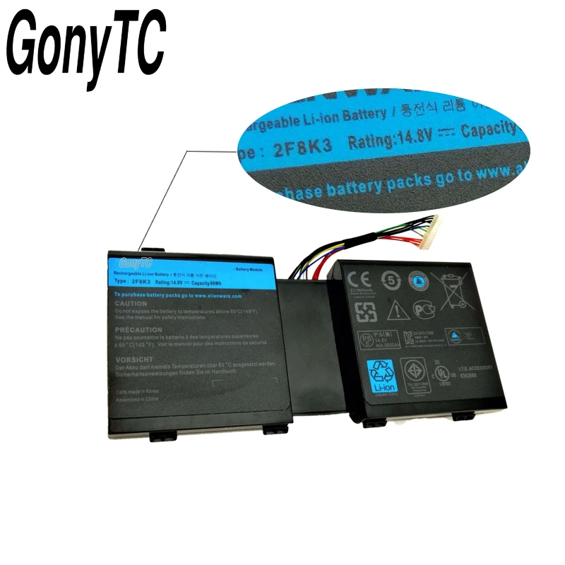 GONYTC 2F8K3 ноутбук Батарея для DELL Alienware 17 18 M17X R5 M18X R1 2F8K3 0KJ2PX KJ2PX G33TT 14,8 V 86WH