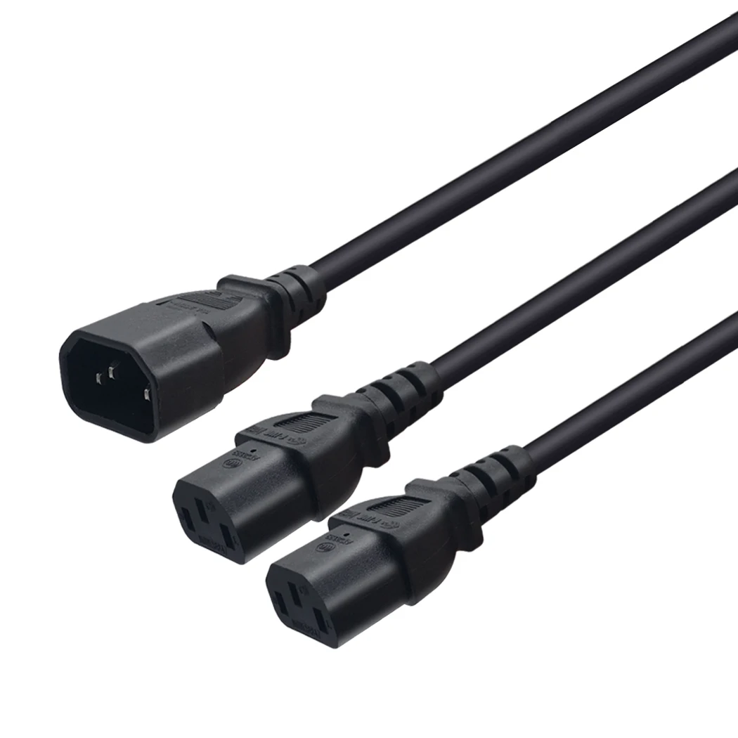 JORINDO 2 м/6.5FT IEC320 C14 до двух C13 Кабель питания Шнур, IEC320 C14 3-контактный штекер C13 3 отверстия Кабель-адаптер