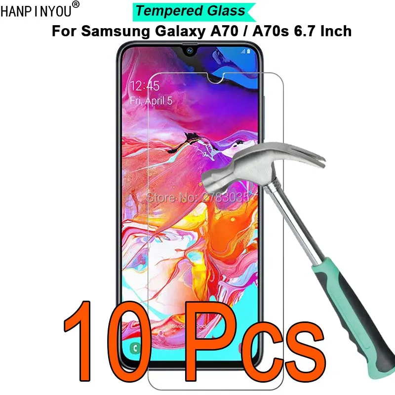 

10 Pcs/Lot For Samsung Galaxy A70 A705 / A70s A707 6.7" 9H Hardness 2.5D Toughened Tempered Glass Film Screen Protector Guard