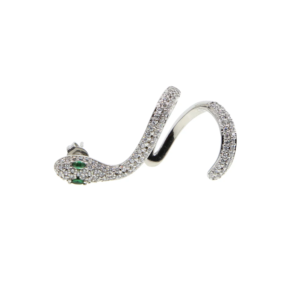 2021 Лидер продаж изящные хрустальные серьги манжеты со змеиным ухом клипсы для