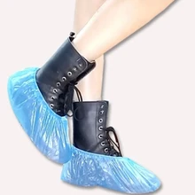 100 шт одноразовые пластиковые уличные непромокаемые сапоги для дождливой погоды, семейная ковровая Чистящая обувь синего цвета