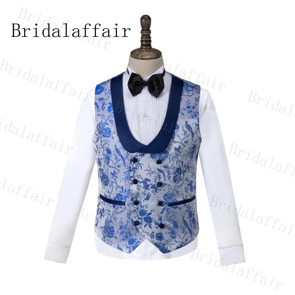 Костюм Bridalaffair Homme новейший дизайн пальто брюки Terno Masculino Slim Fit костюм из 3 предметов синий цветок Мужские костюмы 3 шт