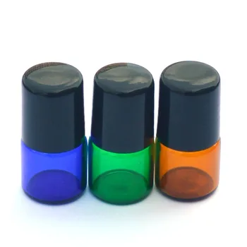 

3pcs 1ml Refillable Small Colorful Roller Glass Bottle for Perfume Sample Essential Oil Bottle Free Shipping