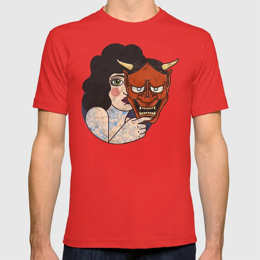 Hannya футболка в масках векторный иллюстратор художественное произведение красоты красивые татуировки Пинап