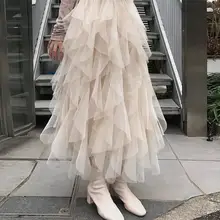 ##Special Price Women High Waist Tulle Pleated Ruffles Mesh Skirt Autumn New Solid Tutu Beach Long Skirts Empire Elastic Waist Ball Gown Skirt ##Special Price Women High Waist Tulle Pleated Ruffles Mesh Skirt Autumn New Solid Tutu Beach Long Skirts Empire Elastic Waist Ball Gown Skirt