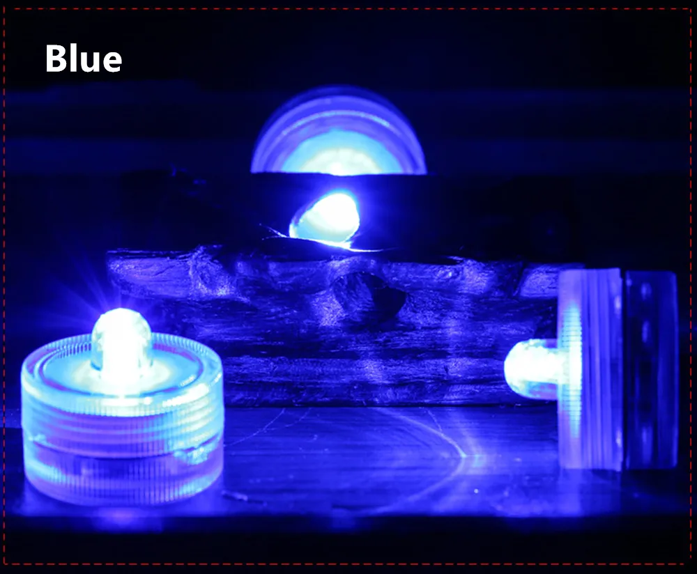 Светодиодный Водонепроницаемая свечеобразная лампа для аквариума, лампа для аквариума, вечерняя лампа, свадебная Водонепроницаемая электрическая лампа, лампа для дайвинга - Цвет: Синий