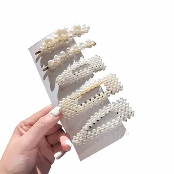 

Women Girls Elegant Pearls Hair Clips Sweet Headwear Hair Ornament Hairpins Barrettes Headband Hair Accessories