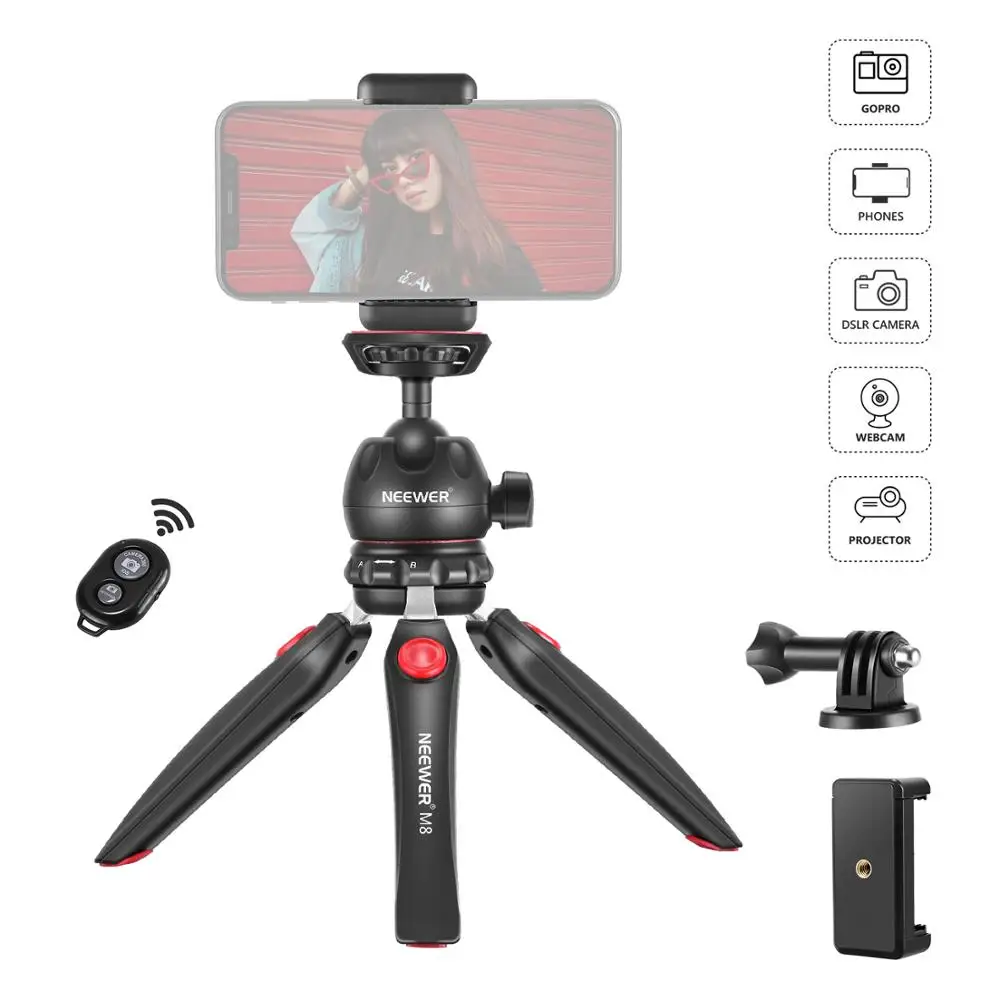 Neewer M8 портативный Настольный мини штатив с поворотной на 360 градусов шаровой