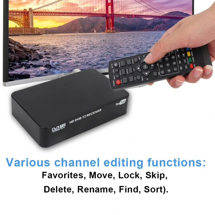 Смарт ТВ-приставка Мини HD DVB-T2 K2 WiFi эфирный приемник Цифровой ТВ-приставка+ пульт дистанционного управления(100-240 В) hd ТВ приставка