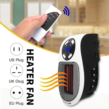 Portable Electric Heater Plug in Wall Heater Room Heating Stove Household Radiator Remote Warmer Machine 500W Device 2