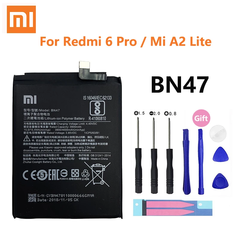 Оригинальный аккумулятор Xiao Mi BN47 для телефона Xiaomi Redmi 6 Pro / A2 Lite