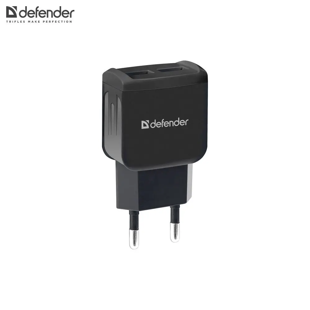 Сетевой адаптер Defender EPA-13 черный, 2xUSB, 5V/2.1А, пакет